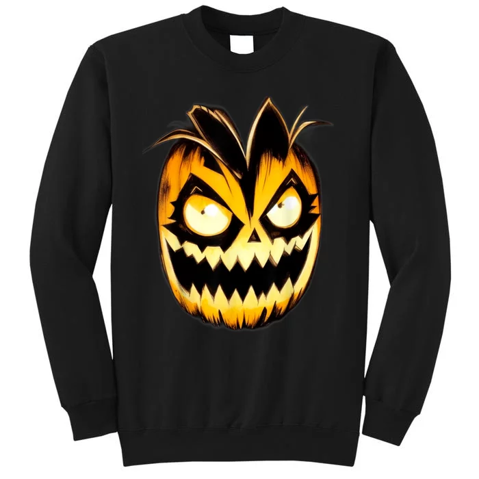 Happy Halloween Costume Scary Pumpkin Face Girls Tall Sweatshirt