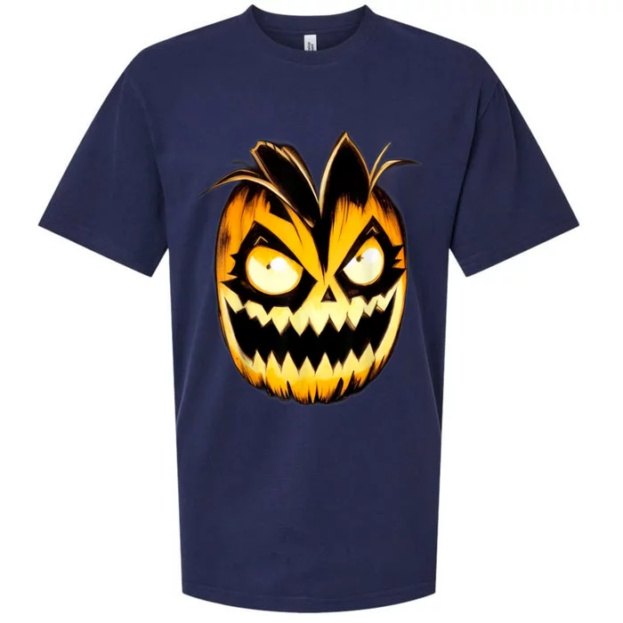 Happy Halloween Costume Scary Pumpkin Face Girls Sueded Cloud Jersey T-Shirt