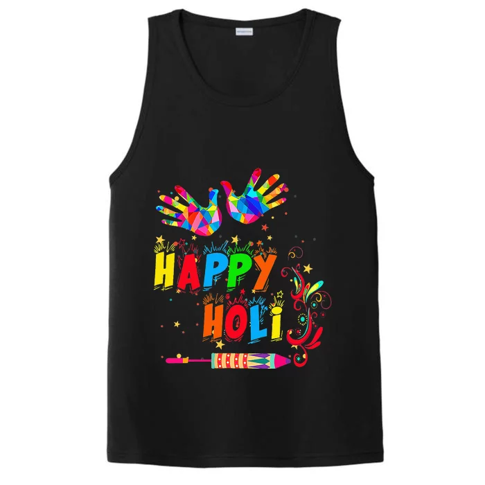 Happy Holi Color India Hindu Gift Performance Tank