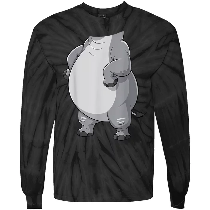 Hippo Hippopotamus Costume Tie-Dye Long Sleeve Shirt