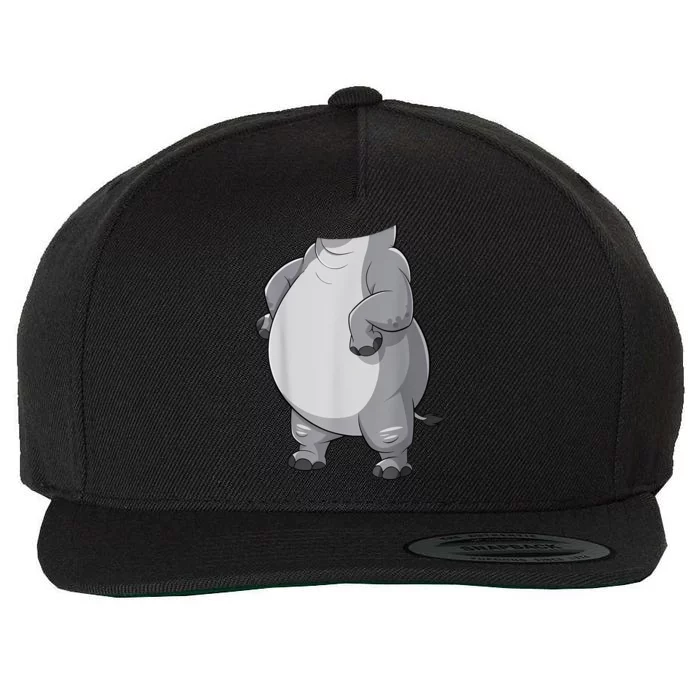 Hippo Hippopotamus Costume Wool Snapback Cap