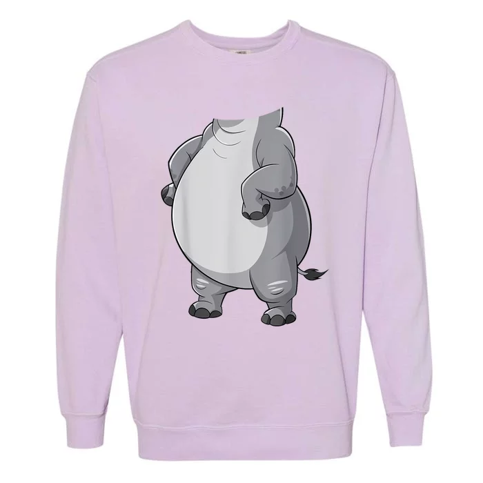 Hippo Hippopotamus Costume Garment-Dyed Sweatshirt