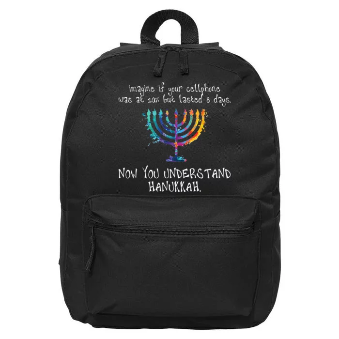 Happy Hanukkah Chanukah - Cellphone Meme - Funny Jewish Gifts 16 in Basic Backpack