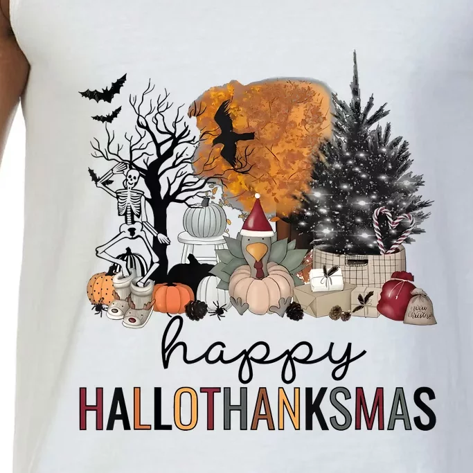 Happy Hallothanksmas Coffee Halloween Thanksgiving Christmas Comfort Colors® Tank Top