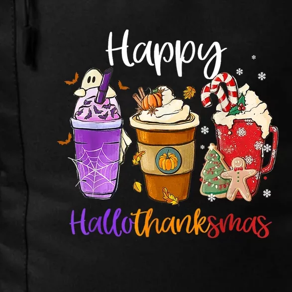 Happy Hallothanksmas Coffee Latte Halloween Thanksgiving Daily Commute Backpack