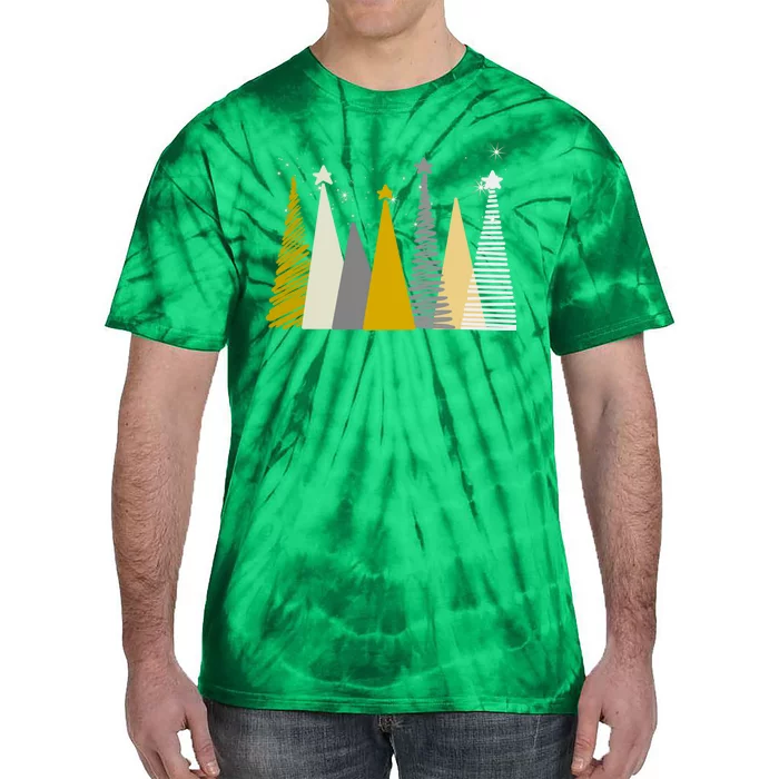 Happy Holidays Christmas Tree Festive Tie-Dye T-Shirt