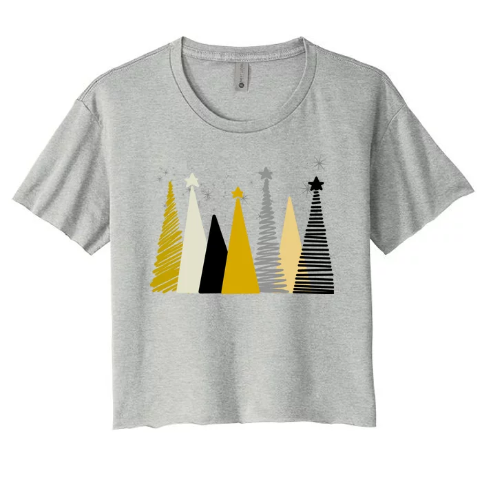 Happy Holidays Christmas Tree Festive Women's Crop Top Tee