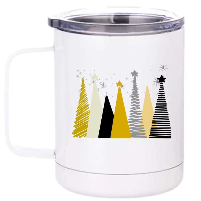 Happy Holidays Christmas Tree Festive Front & Back 12oz Stainless Steel Tumbler Cup