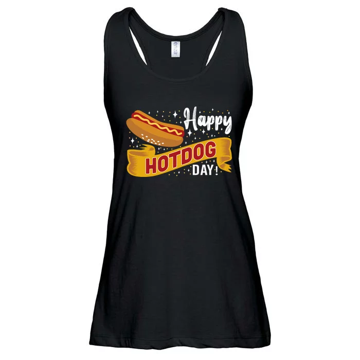 Happy Hot Dog Day Ladies Essential Flowy Tank