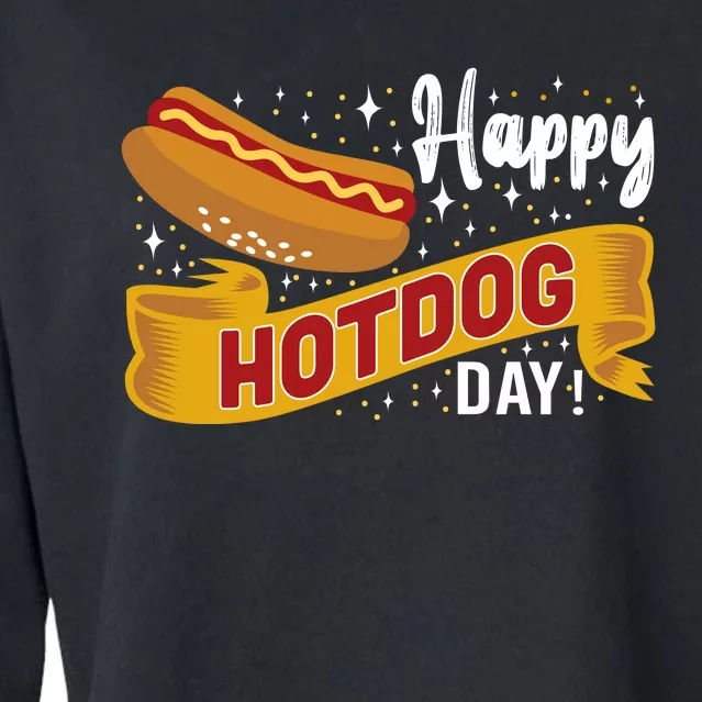 Happy Hot Dog Day Cropped Pullover Crew