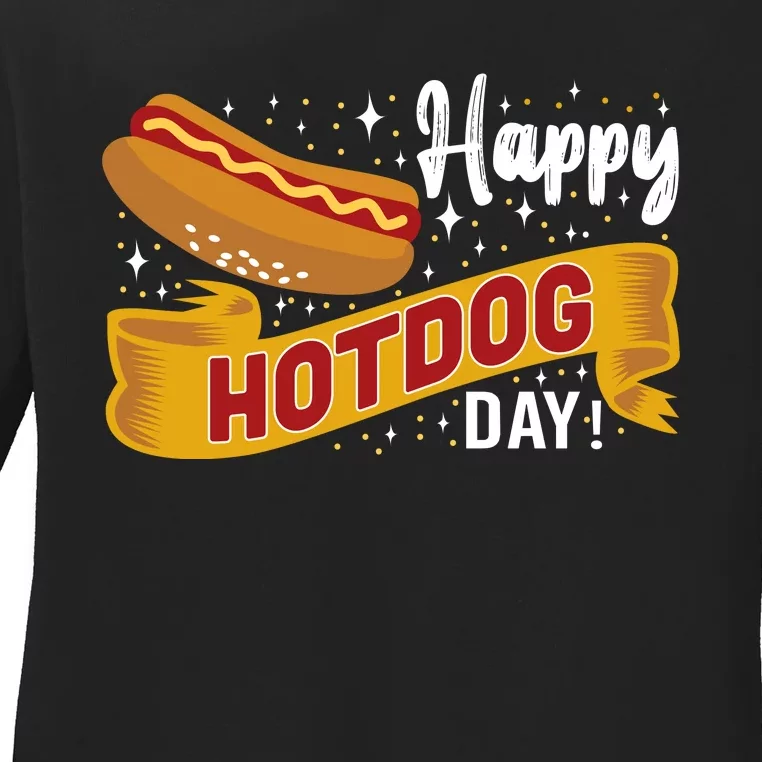 Happy Hot Dog Day Ladies Long Sleeve Shirt