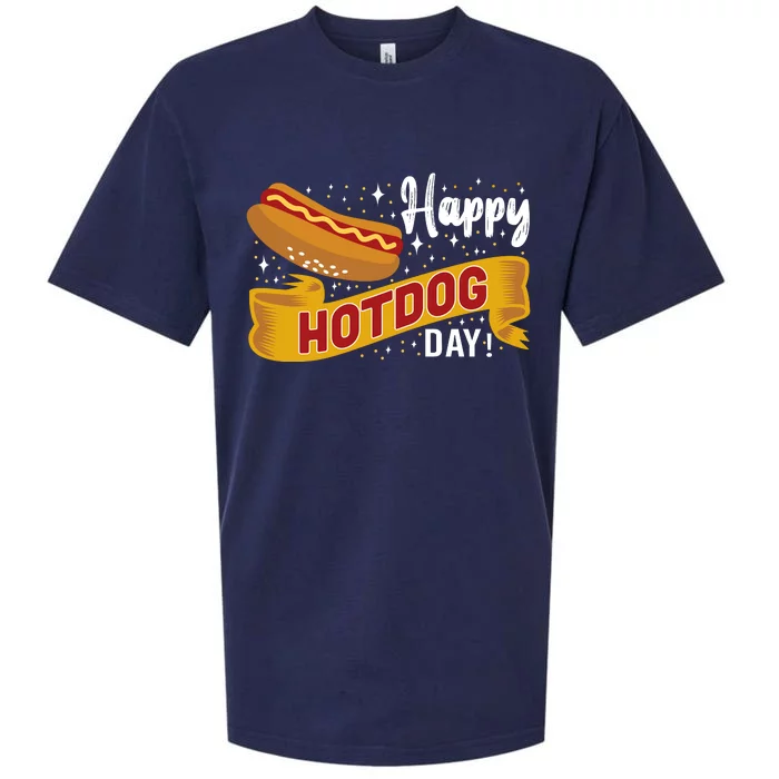 Happy Hot Dog Day Sueded Cloud Jersey T-Shirt