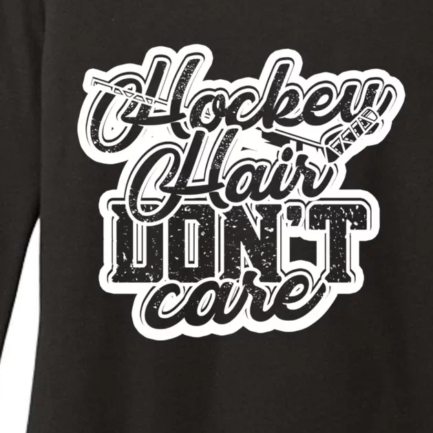 Hockey Hair Dont Care And Long Natural Hair Funny Gift Womens CVC Long Sleeve Shirt