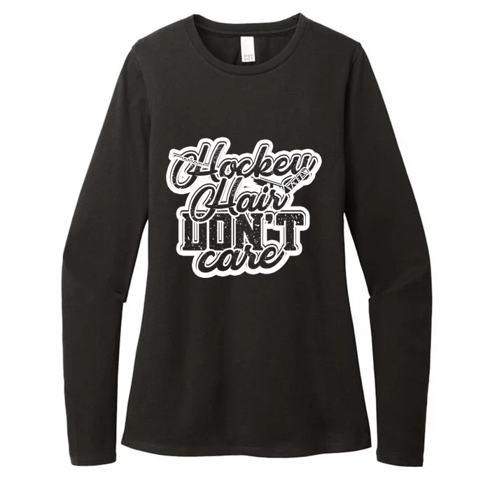 Hockey Hair Dont Care And Long Natural Hair Funny Gift Womens CVC Long Sleeve Shirt