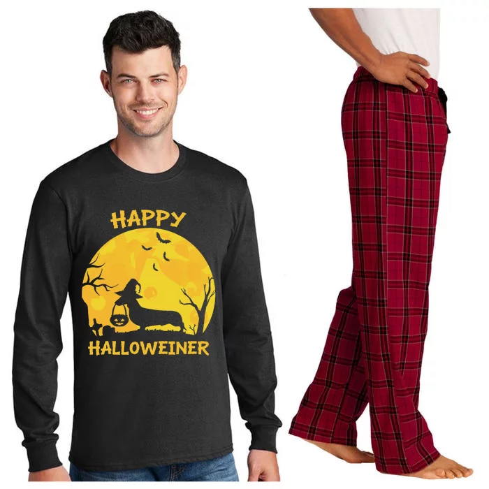 Happy Halloweiner Dachshund Wiener Funny Dog Lover Halloween Long Sleeve Pajama Set