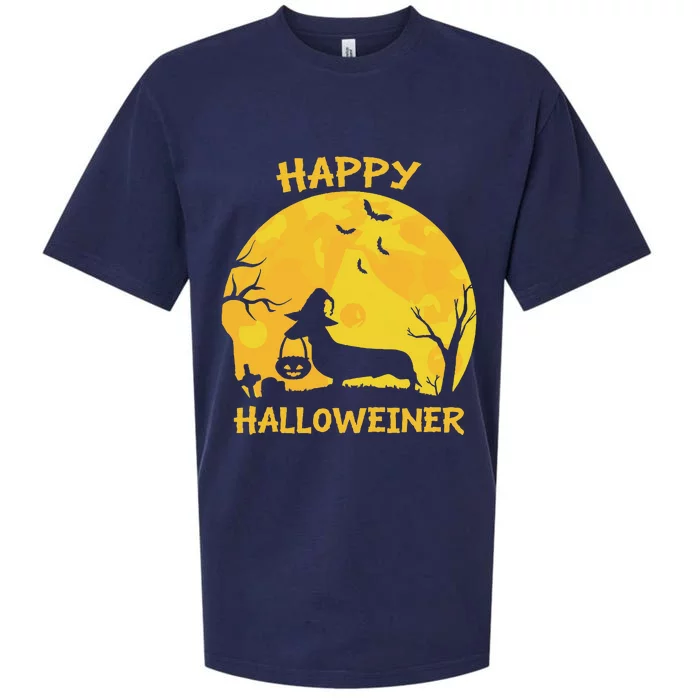 Happy Halloweiner Dachshund Wiener Funny Dog Lover Halloween Sueded Cloud Jersey T-Shirt