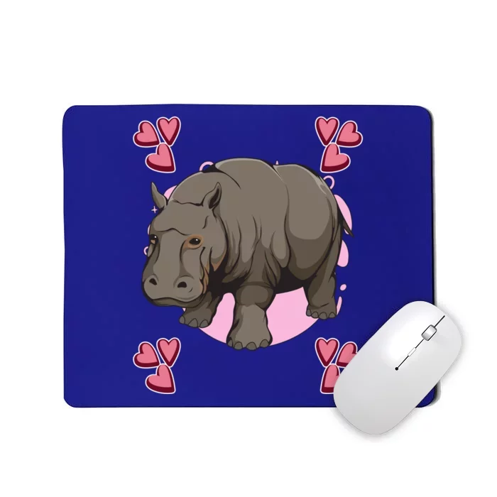 Hippo Heart Design Hippopotamus Stuff Hippos Gift Mousepad