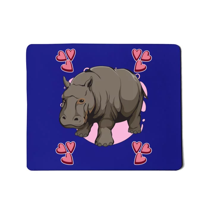 Hippo Heart Design Hippopotamus Stuff Hippos Gift Mousepad