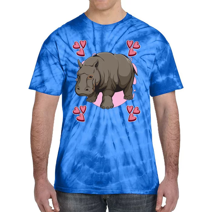 Hippo Heart Design Hippopotamus Stuff Hippos Gift Tie-Dye T-Shirt