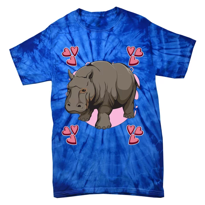 Hippo Heart Design Hippopotamus Stuff Hippos Gift Tie-Dye T-Shirt