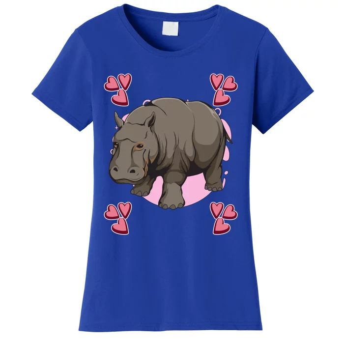 Hippo Heart Design Hippopotamus Stuff Hippos Gift Women's T-Shirt