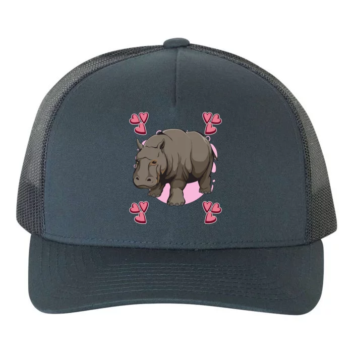 Hippo Heart Design Hippopotamus Stuff Hippos Gift Yupoong Adult 5-Panel Trucker Hat