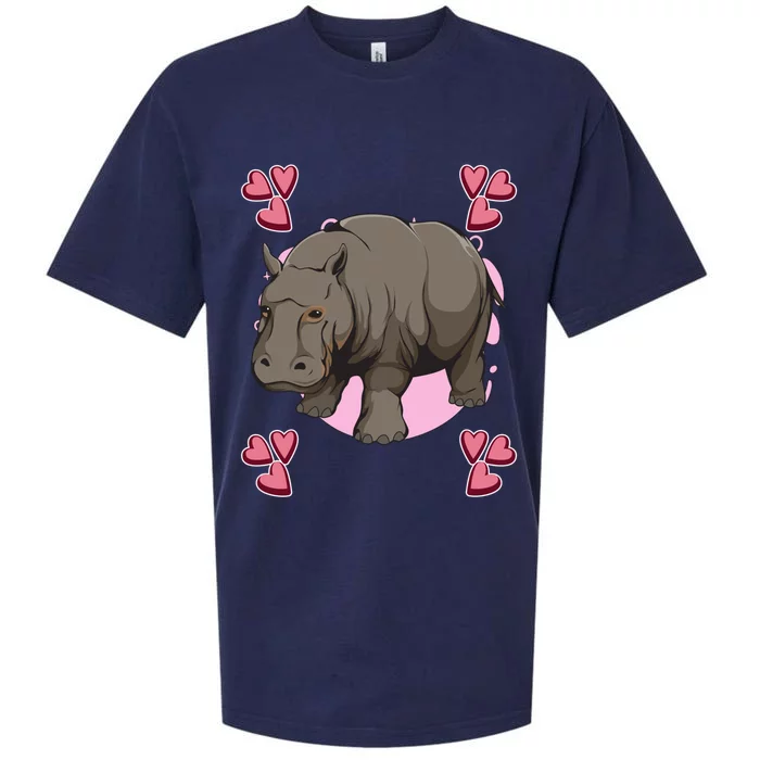 Hippo Heart Design Hippopotamus Stuff Hippos Gift Sueded Cloud Jersey T-Shirt