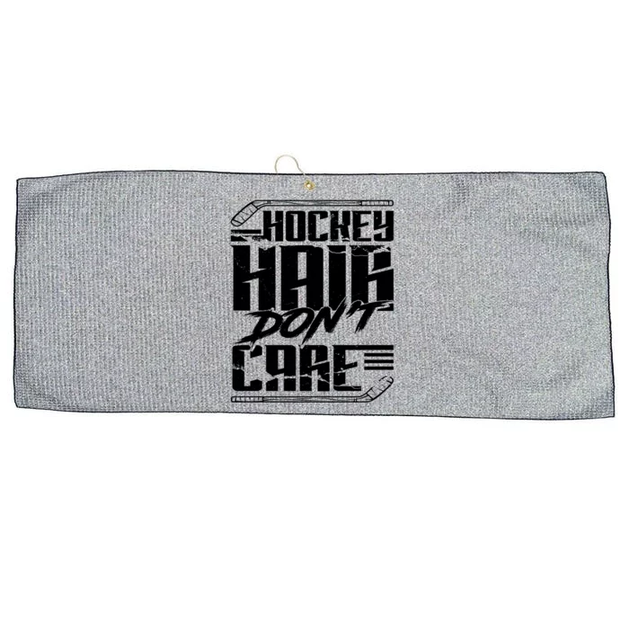 Hockey Hair Dont Care Funny Hockey Player Ice Hockey Great Gift Large Microfiber Waffle Golf Towel