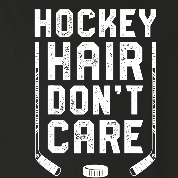 Hockey Hair Don't Care Women Girls Ice Puck Player TShirt Toddler Long Sleeve Shirt