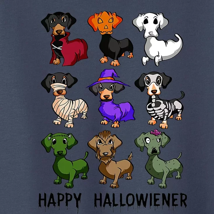 Happy Hallowiener Dachshund Halloween Funny Gift Cool Gift Toddler T-Shirt