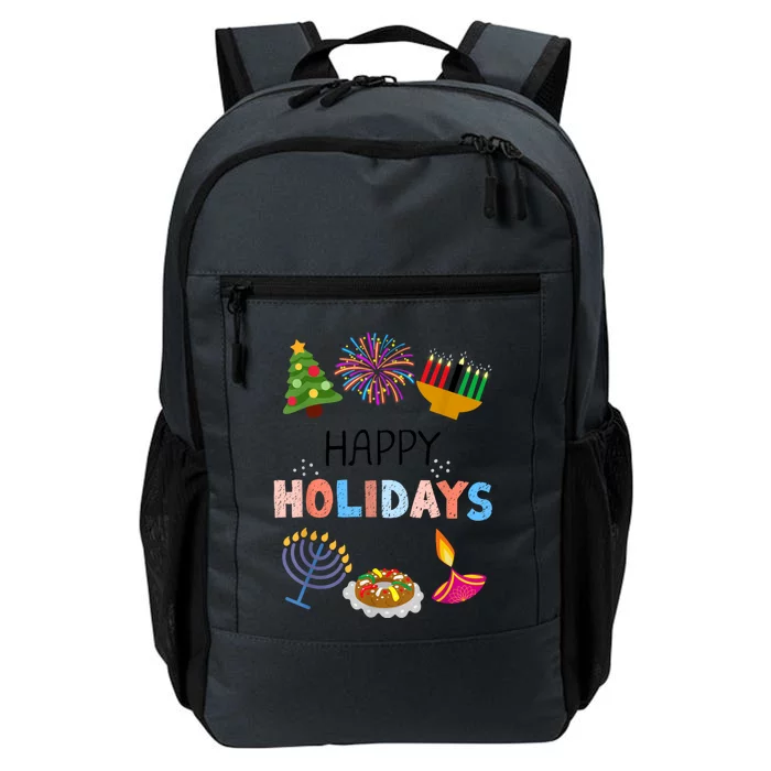 Happy Holidays Diwali Kwanzaa Hanukkah Christmas Daily Commute Backpack