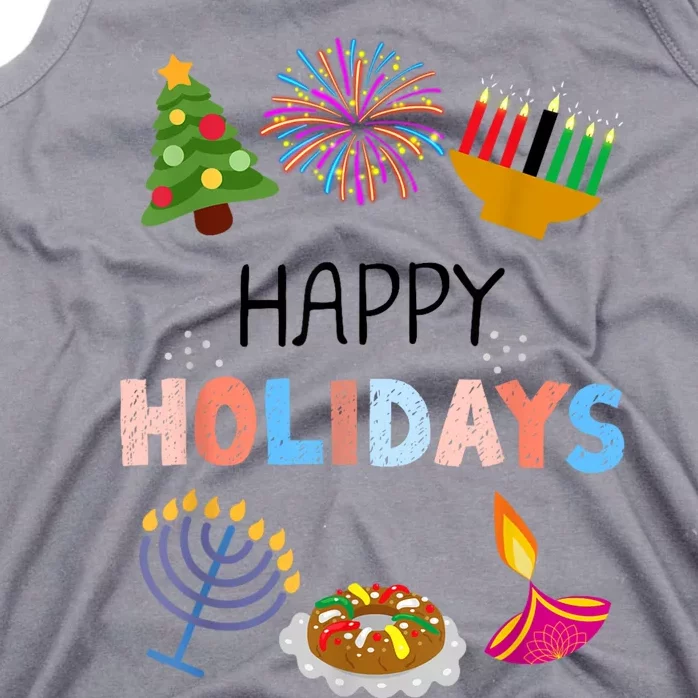 Happy Holidays Diwali Kwanzaa Hanukkah Christmas Tank Top