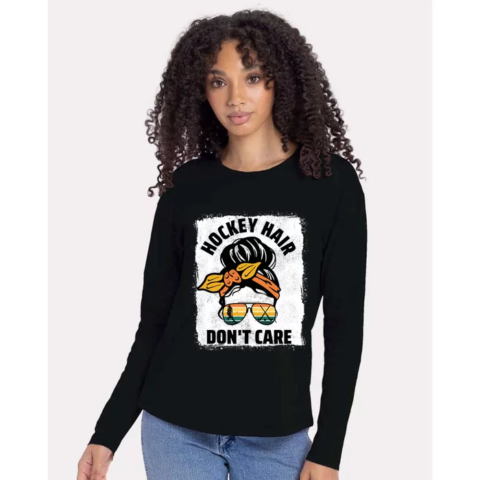 Hockey Hair Dont Care Player Field Hockey Gift Womens Cotton Relaxed Long Sleeve T-Shirt