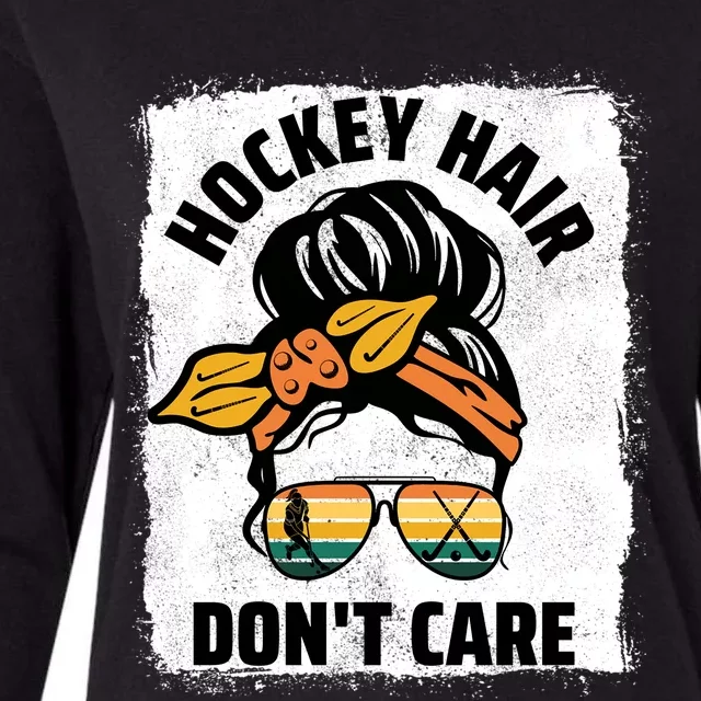 Hockey Hair Dont Care Player Field Hockey Gift Womens Cotton Relaxed Long Sleeve T-Shirt