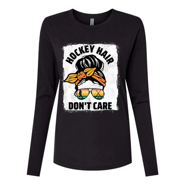 Hockey Hair Dont Care Player Field Hockey Gift Womens Cotton Relaxed Long Sleeve T-Shirt