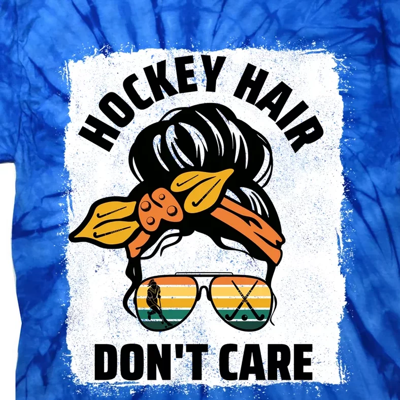 Hockey Hair Dont Care Player Field Hockey Gift Tie-Dye T-Shirt