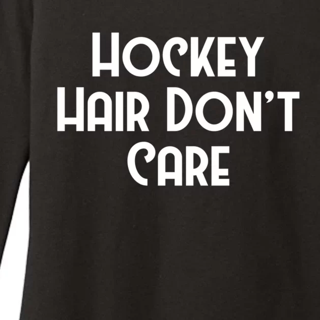 Hockey Hair Dont Care Goal Rink Hockey Sports Gift Womens CVC Long Sleeve Shirt