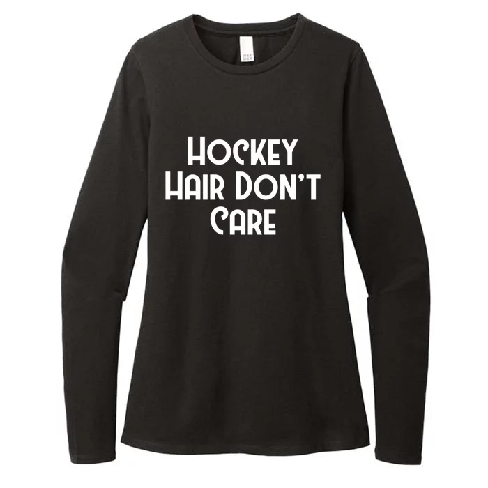 Hockey Hair Dont Care Goal Rink Hockey Sports Gift Womens CVC Long Sleeve Shirt