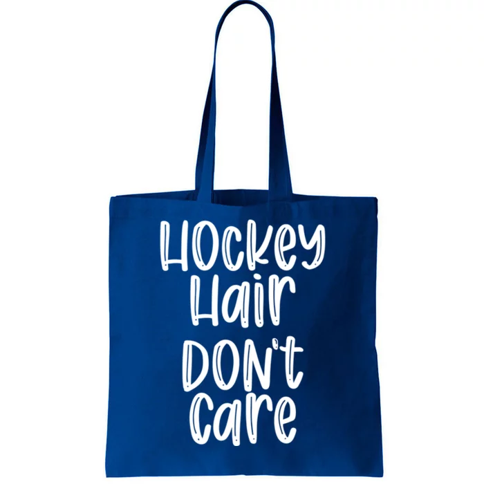 Hockey Hair Dont Care Hockey Player Gift Tote Bag