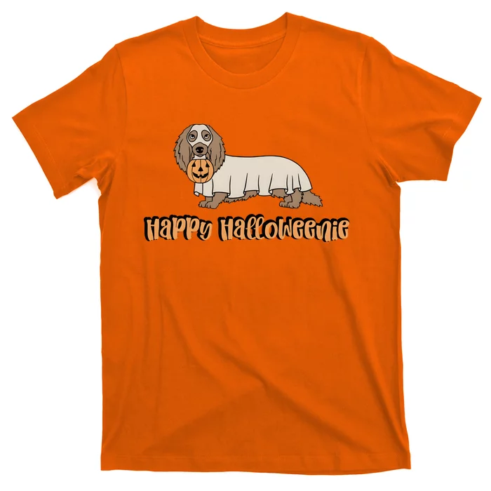 Happy Halloweenie Dachshund Ghost Funny Dog Lover T-Shirt