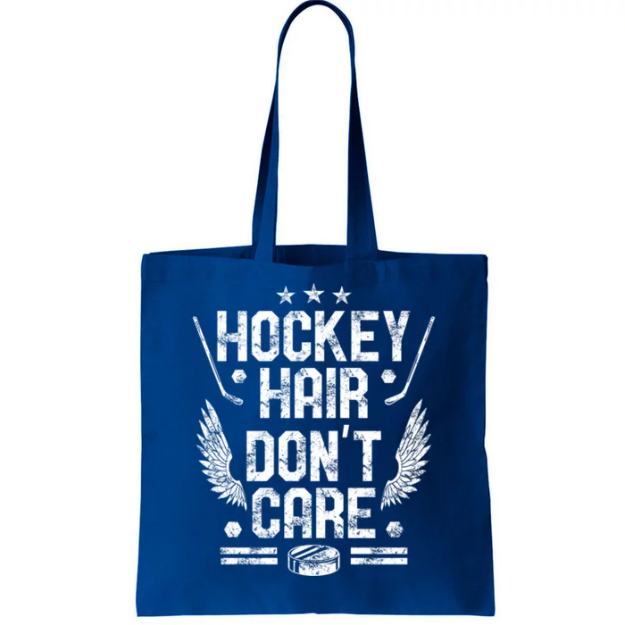 Hockey Hair Dont Care Athlete Hockey Fan Cute Gift Tote Bag