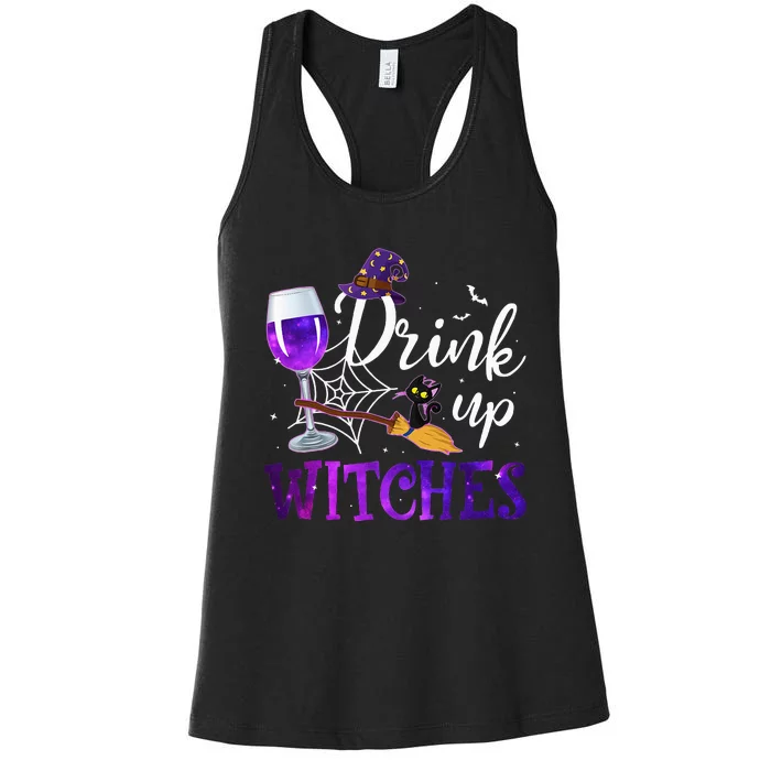 Halloween Hat Drink Up Witches Funny Drink Up Witches Women's Racerback Tank