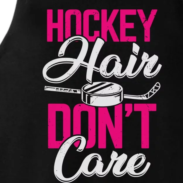 Hockey Hair Dont Care Design Ice Hockey Gift Ladies Tri-Blend Wicking Tank