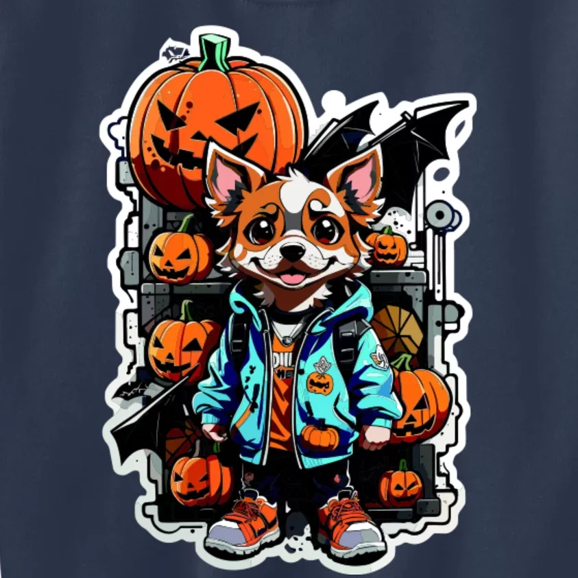 Hip Halloween Dog Kids Sweatshirt