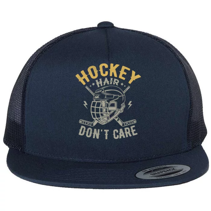 Hockey Hair Dont Care Hockey Player Ice Hockey Cute Gift Flat Bill Trucker Hat