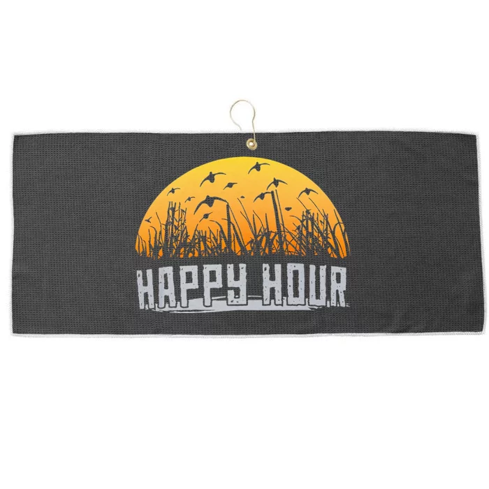 Happy Hour Duck Hunting Hunter Large Microfiber Waffle Golf Towel