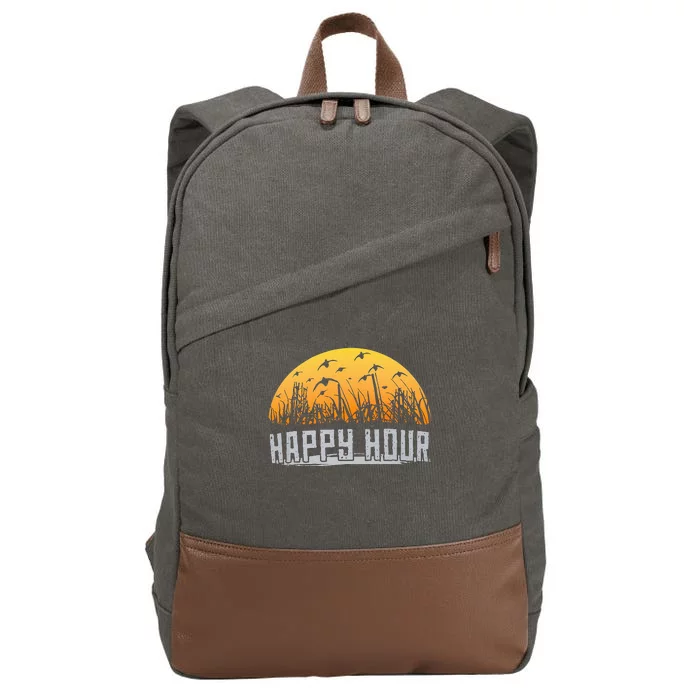 Happy Hour Duck Hunting Hunter Cotton Canvas Backpack