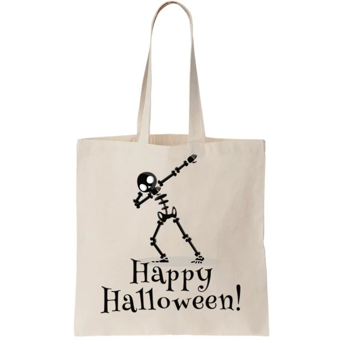 Happy Halloween Dabbing Skeleton Dab Ghost Pumpkin Spooky Cute Gift Tote Bag