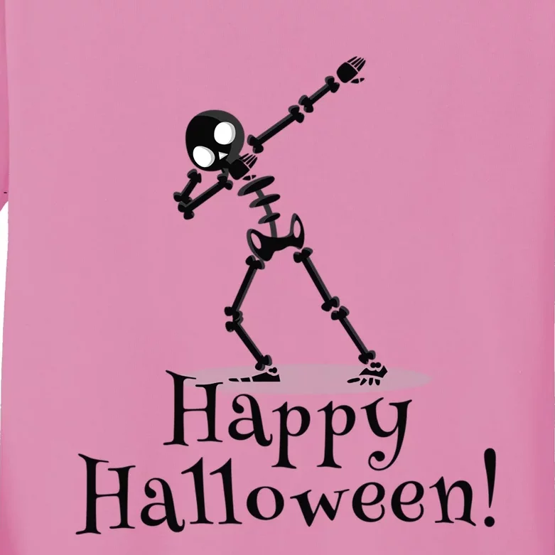 Happy Halloween Dabbing Skeleton Dab Ghost Pumpkin Spooky Cute Gift Kids Long Sleeve Shirt