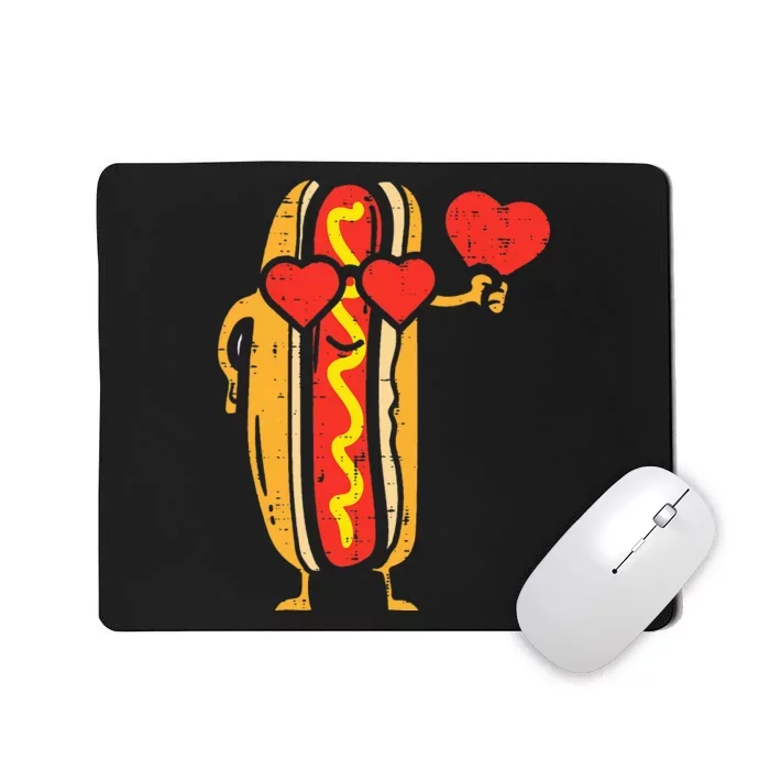 Heart Hot Dog Cute Sausage Bun Mousepad